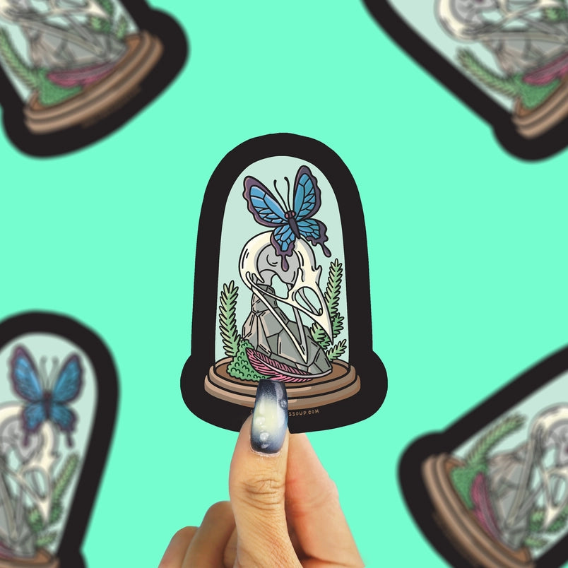 Sticker - Bird Skull Terrarium