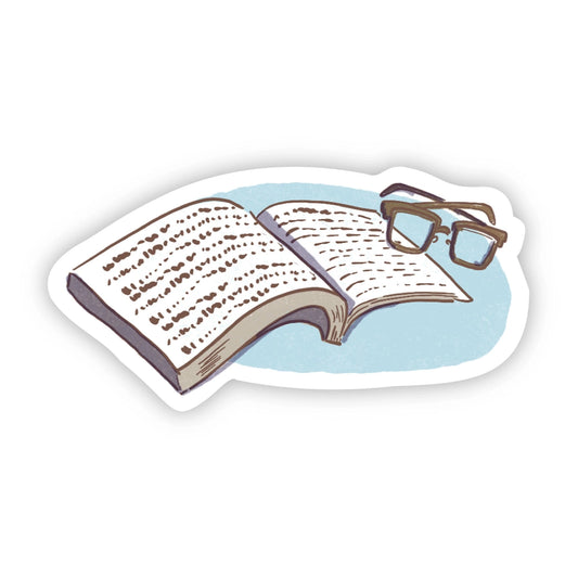 Sticker - Book with Glasses