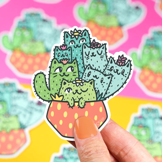 Sticker - Cactus Cats Planter