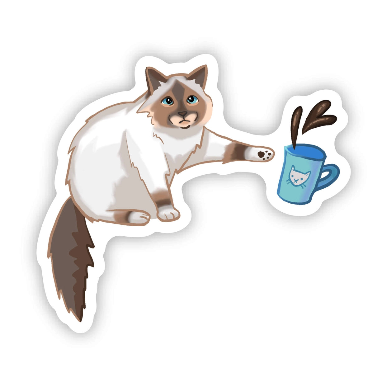 Sticker - Cat Knocking Over Coffee