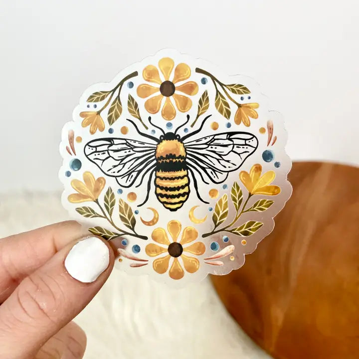 Sticker - Flowers and Bee Clear