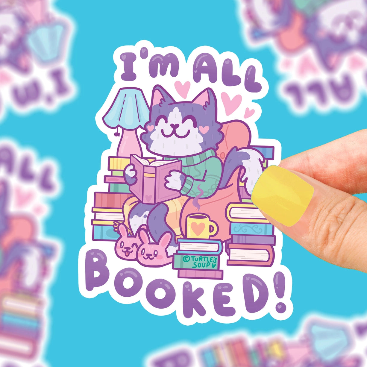 Sticker - I'm All Booked Cat