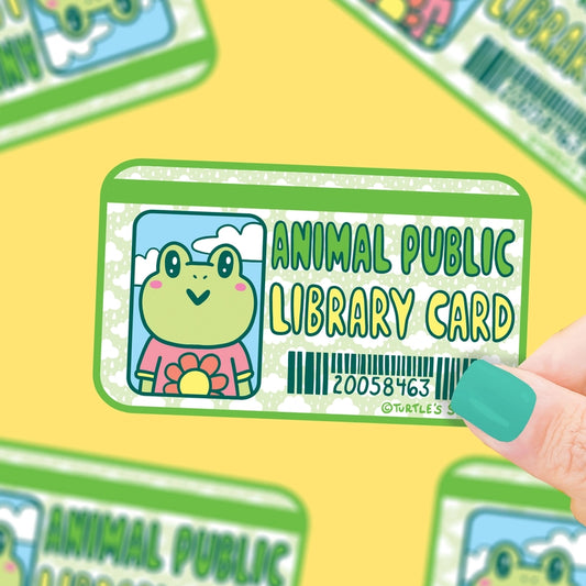 Sticker - Library Card Frog