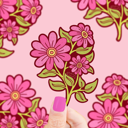 Sticker - Pink Wildflower