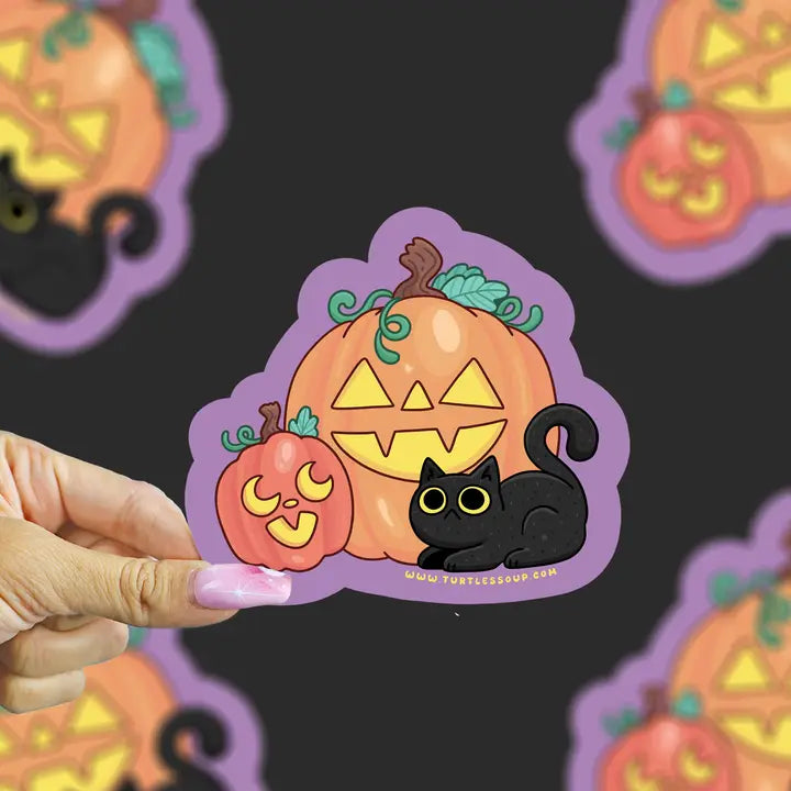 Sticker - Pumpkin and Black Cat