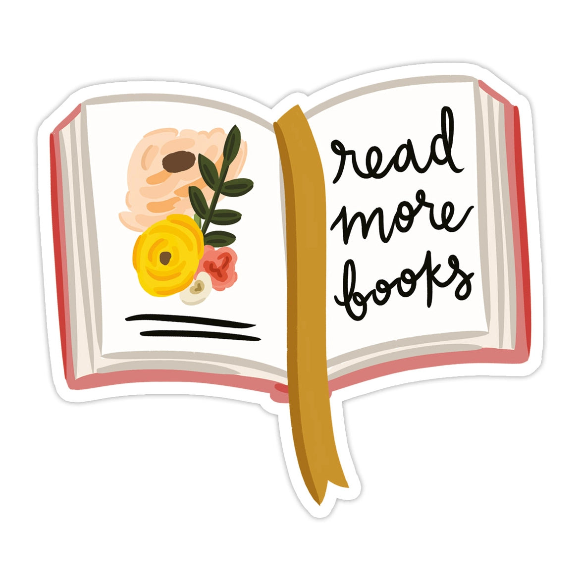 Sticker - Read More Books Floral