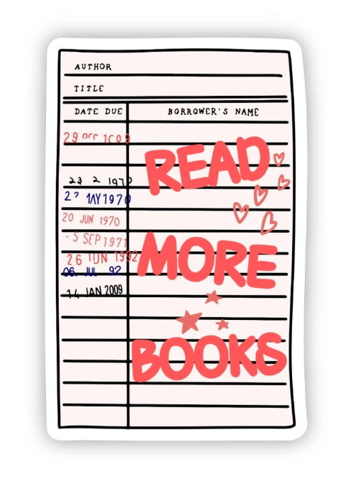 Sticker - Read More Books Library Card