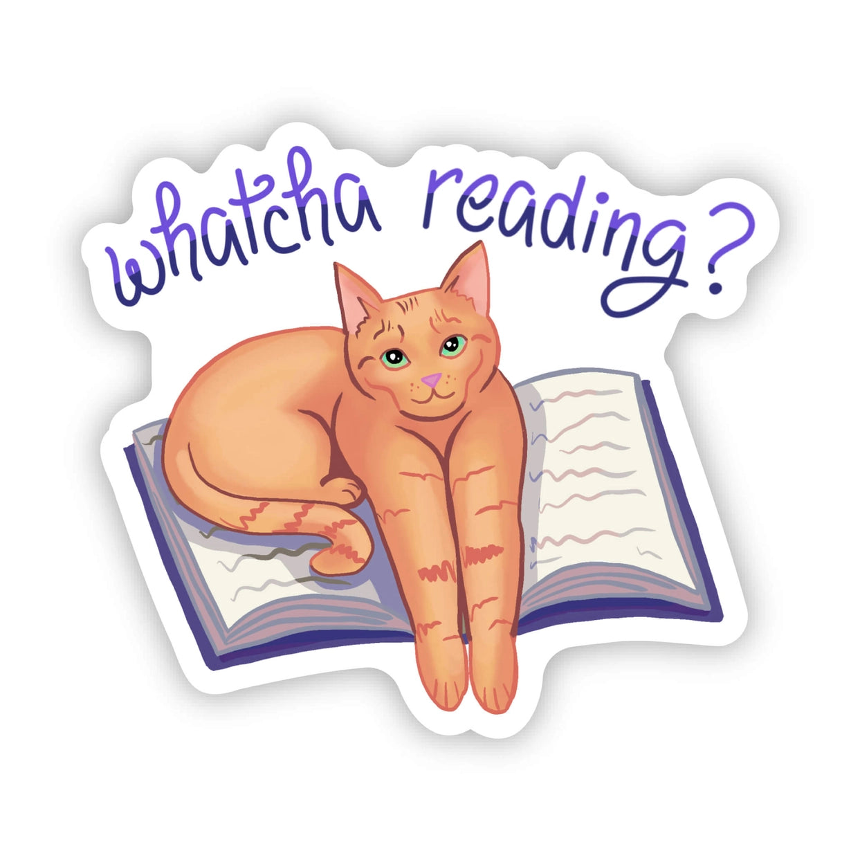 Sticker - Whatcha Reading Cat