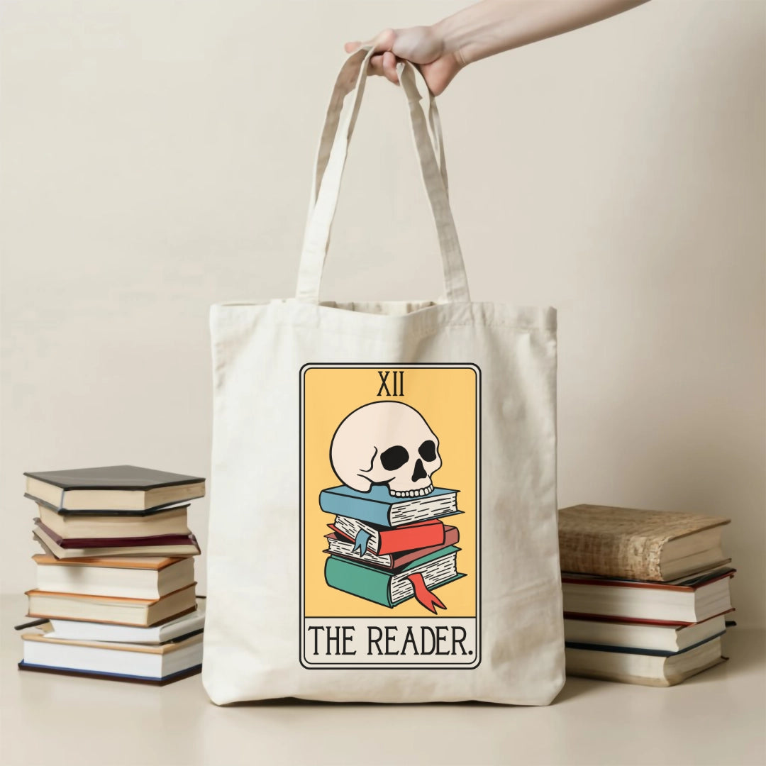 Tote Bag - The Reader Skull Tarot Card