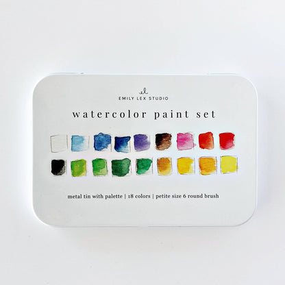 Watercolor Paint Set - 18 Colors with Brush