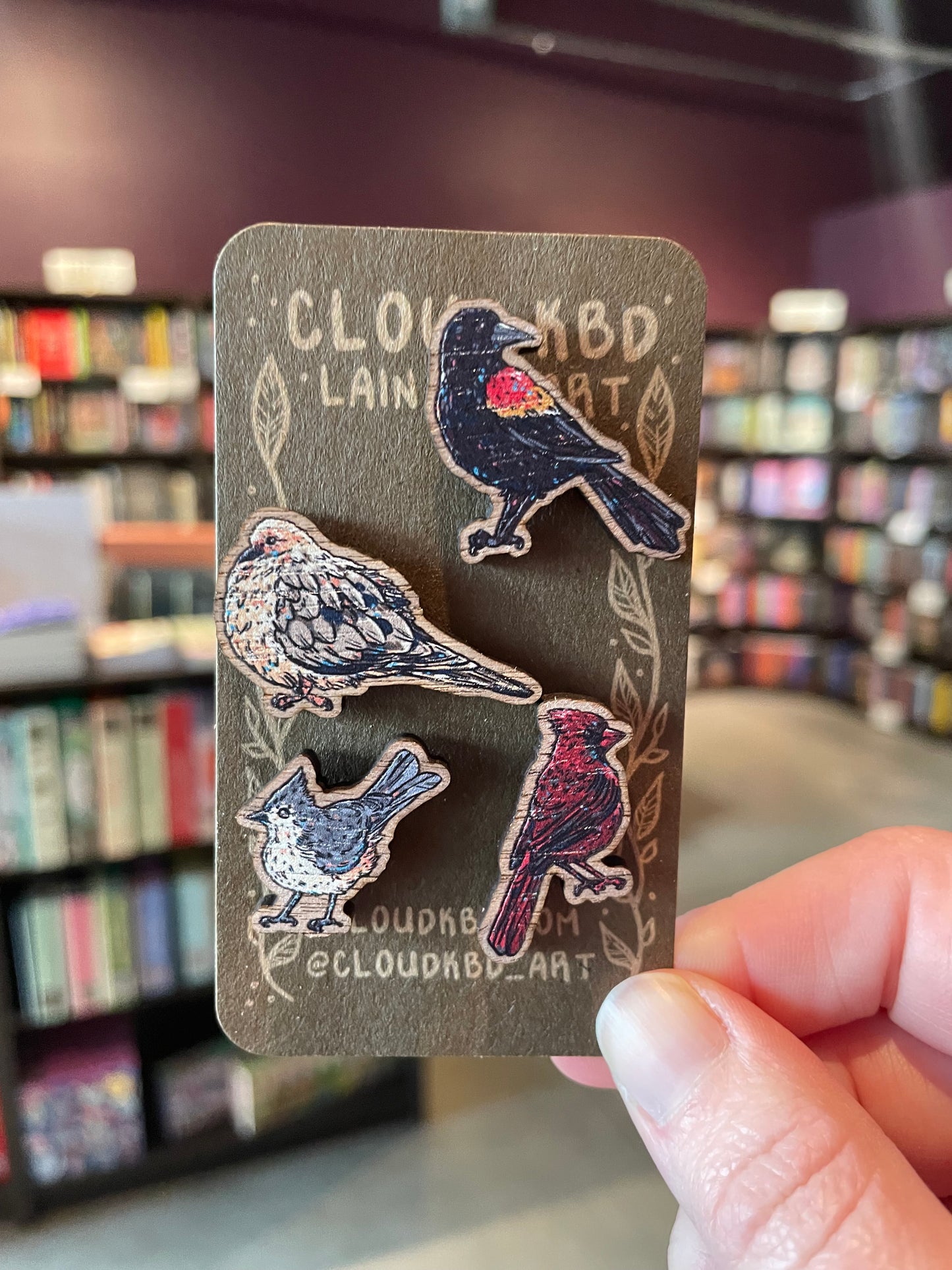 Wooden Pin - Backyard Birds Set: Flock